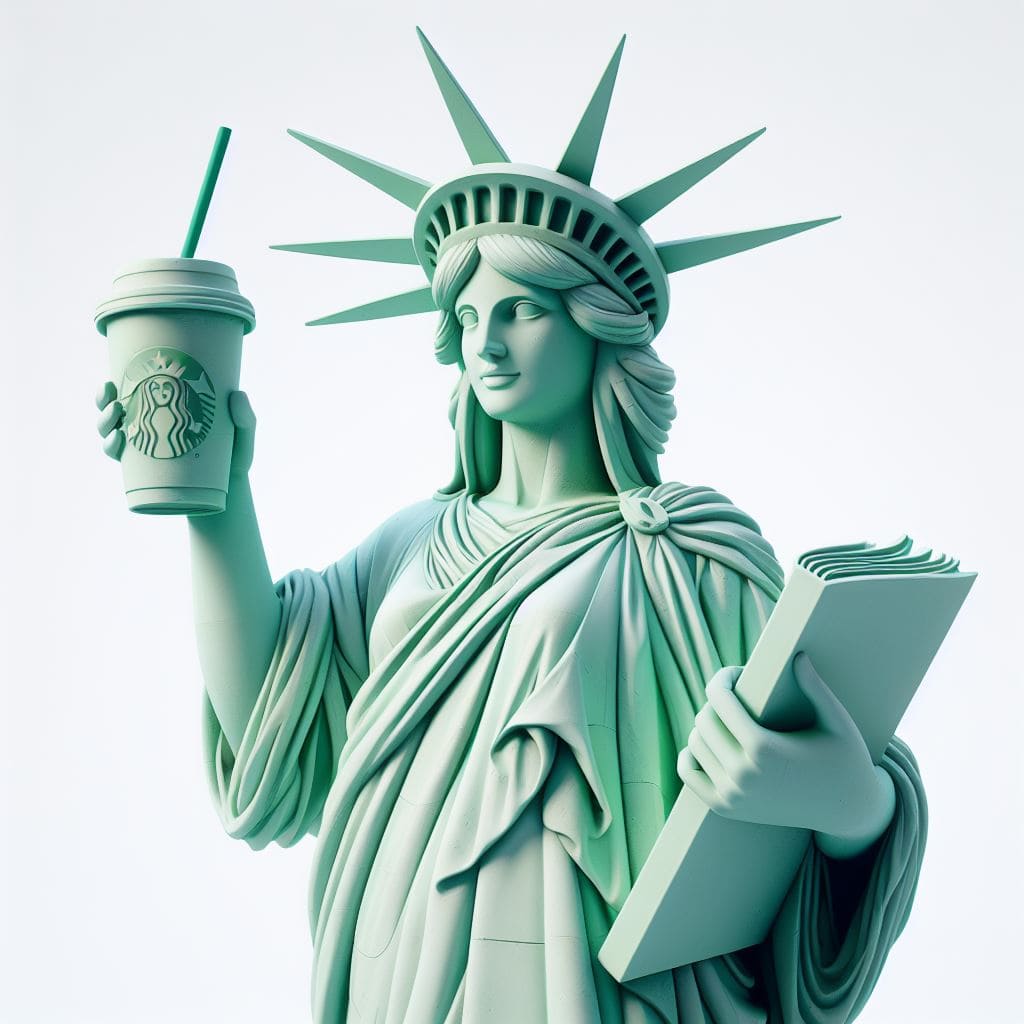 Starbucks Logo Statue of Liberty